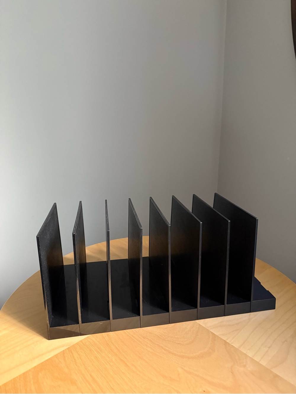 8-Interlocking Black Acrylic MCM c1980s STARMARK FILE-MATE Document Organizers